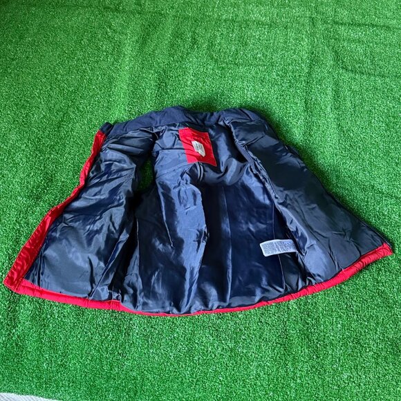 GAP Kids Modern Red Puffer Zipper Iconic Logo Sleeveless Jacket Vest Size XS 4-5 - Picture 8 of 15